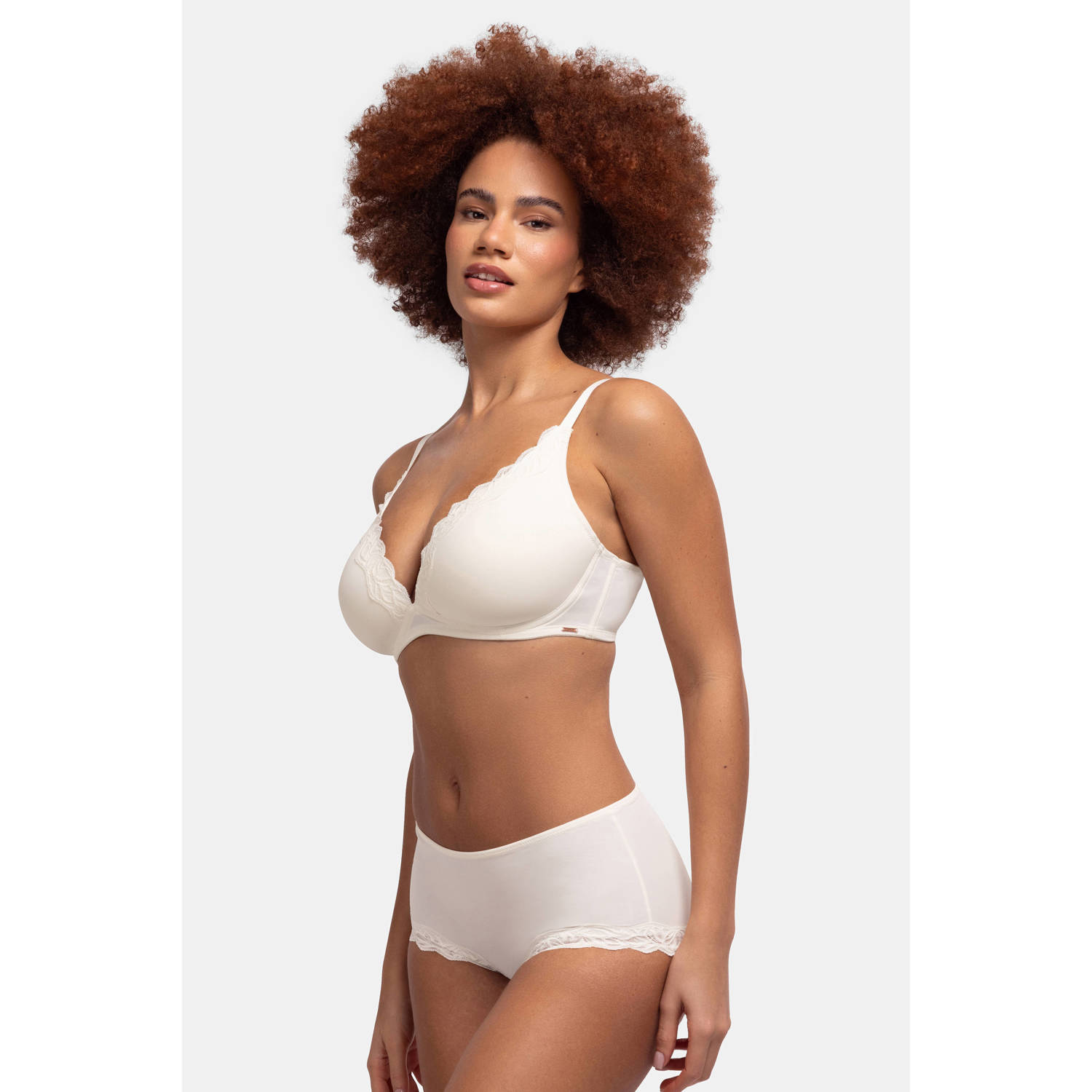 Dorina slip Evie (set van 2) ecru zwart