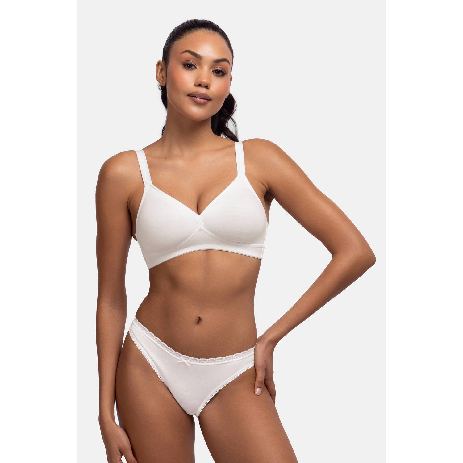 Dorina slip Naomi (set van 3) ecru beige zwart