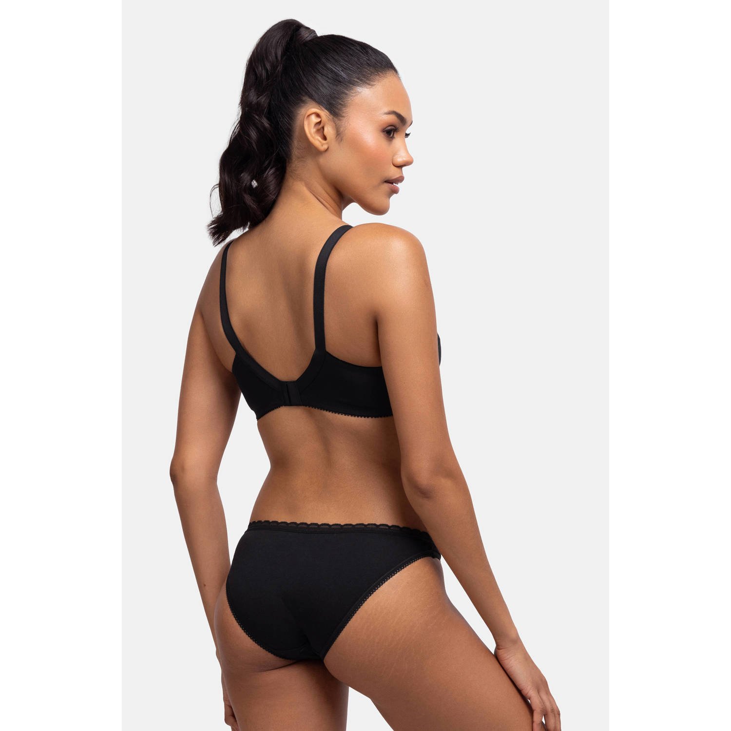 Dorina slip Naomi (set van 3) ecru beige zwart
