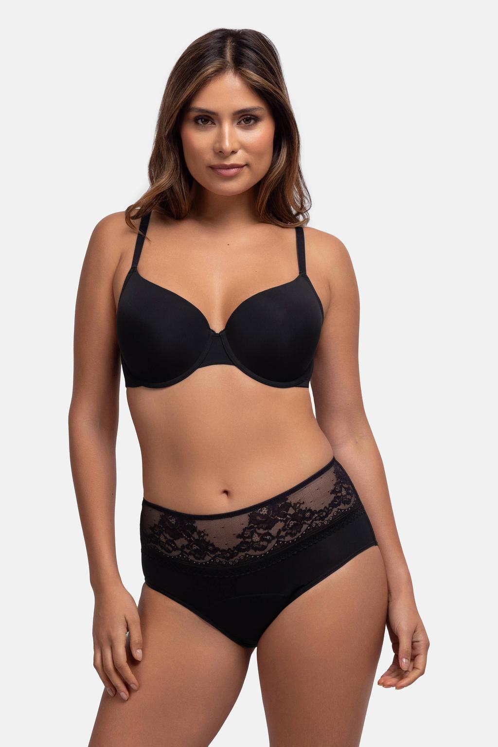 Dorina sterk absorberende menstruatieslip Moon met kant (set van 2) zwart