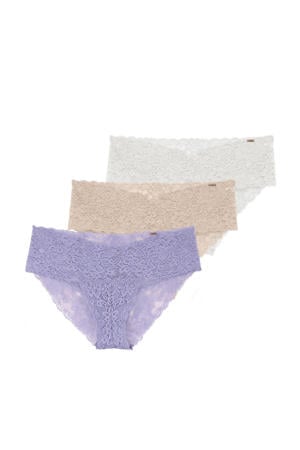 hipster Lana (set van 3) paars/beige/ecru