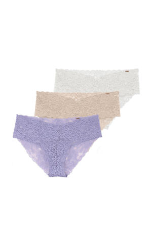 hipster Lana (set van 3) paars/beige/ecru