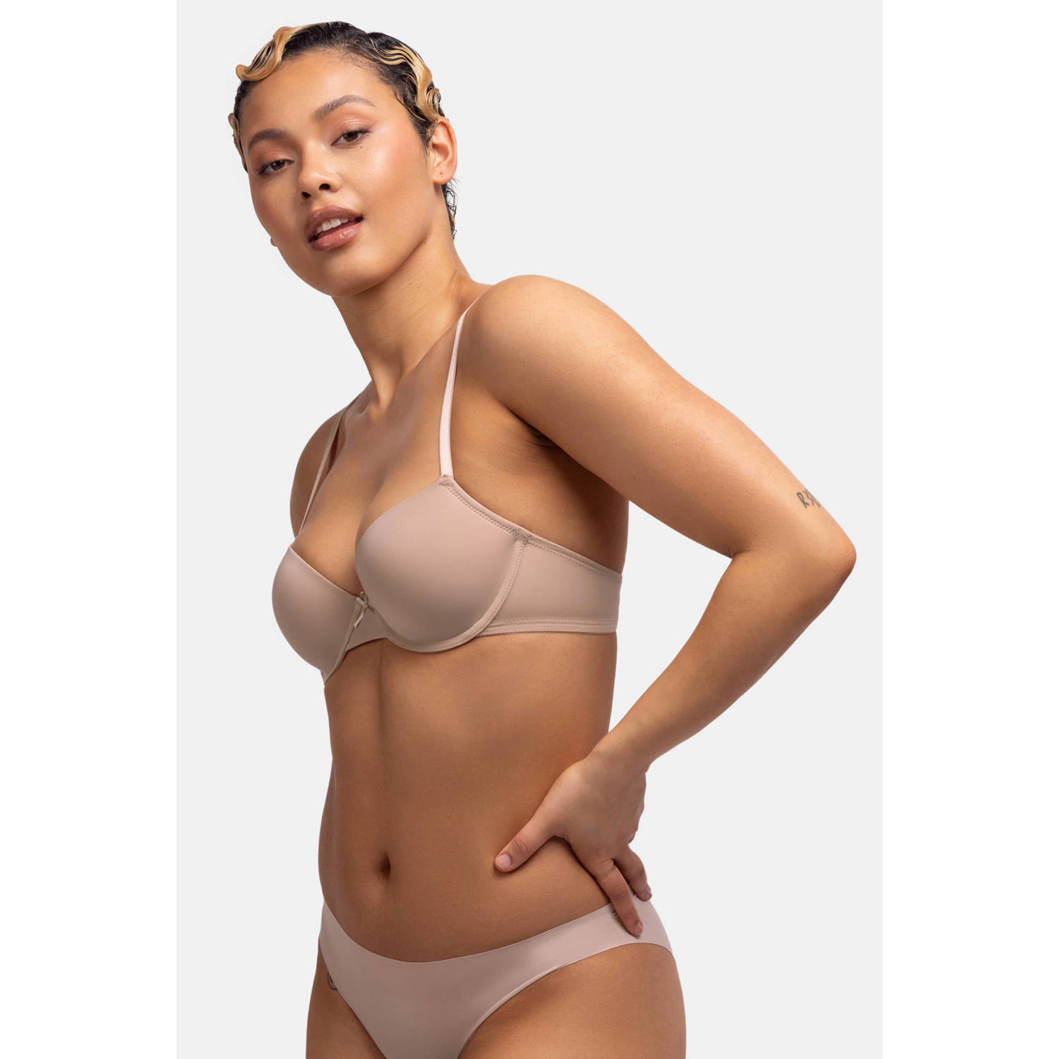 Dorina voorgevormde beugelbh Chloe (set van 2) beige zwart