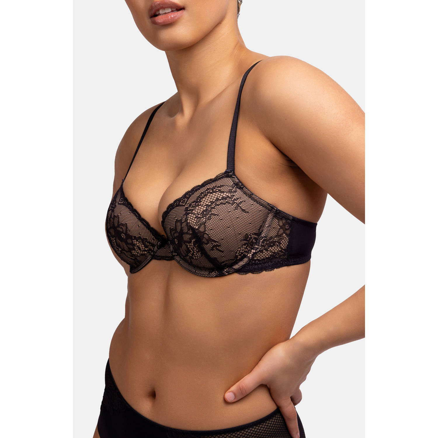 Dorina voorgevormde beugelbh Chloe (set van 2) beige zwart
