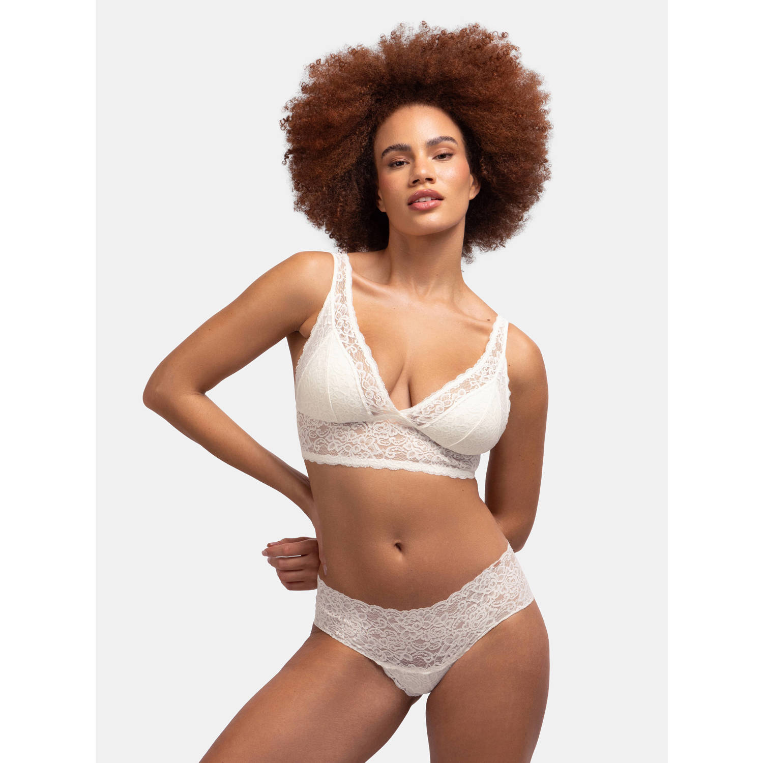 Dorina voorgevormde bralette Lana (set van 2) paars ecru