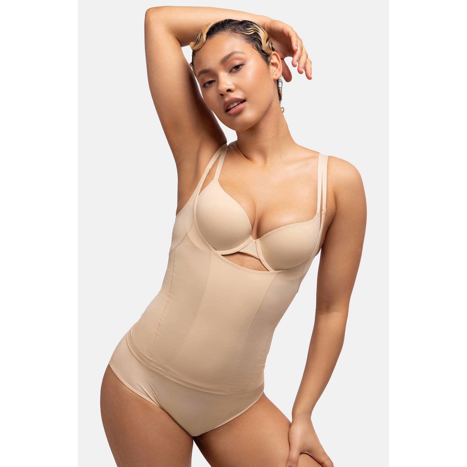 Dorina corrigerend hemd Alina beige