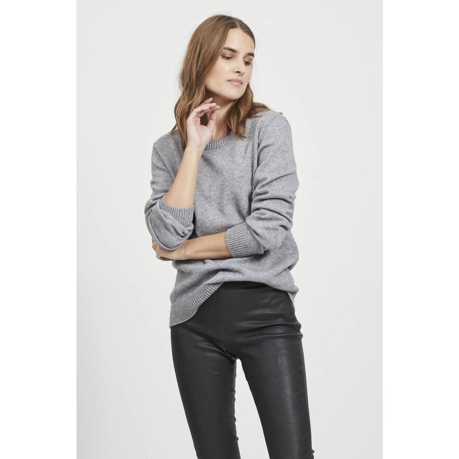 Vila Trui met ronde hals VIRIL O-NECK L S KNIT TOP NOOS