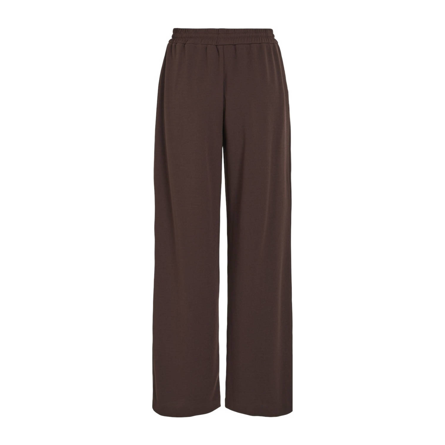 VILA high waist wide leg broek VICLUA donkerbruin