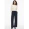 VILA high waist wide leg broek VICLUA donkerblauw