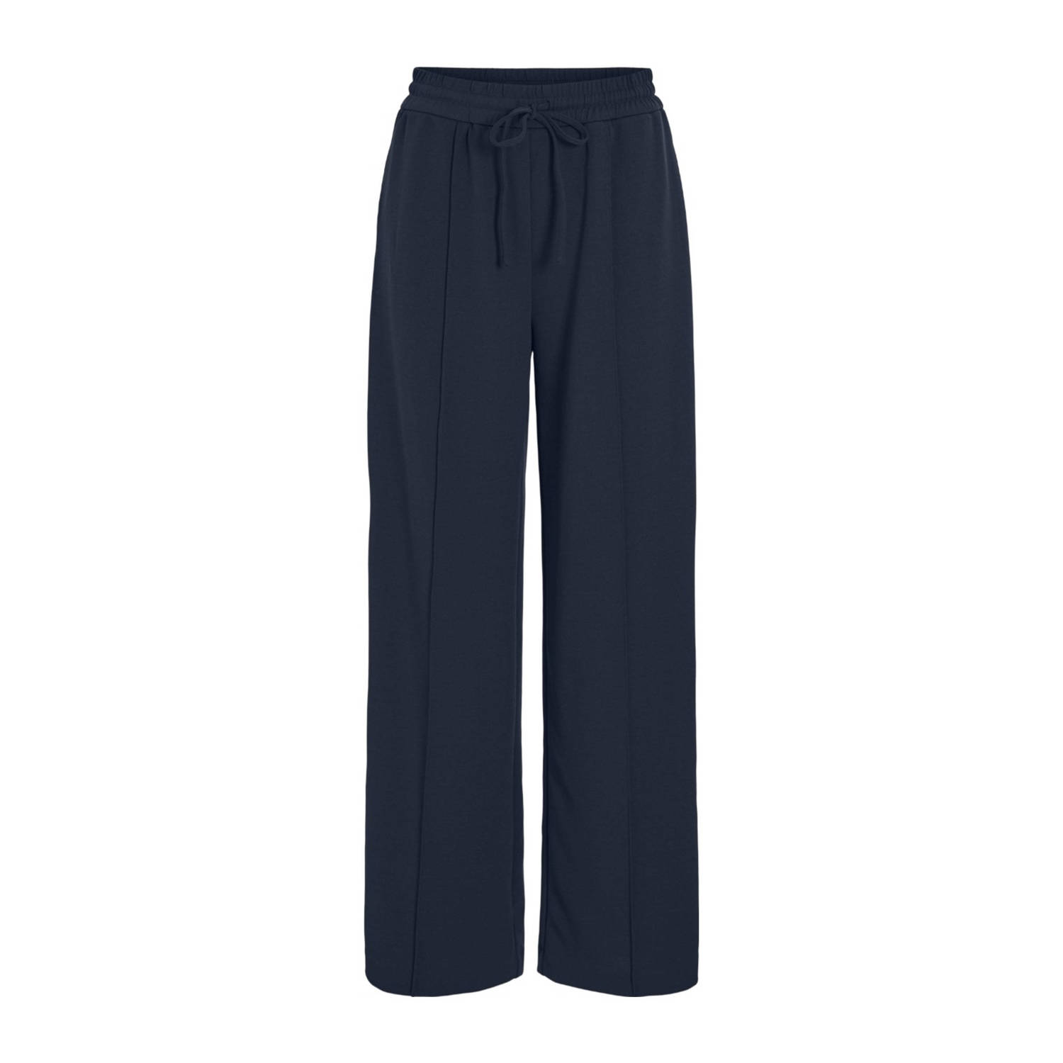 VILA high waist wide leg broek VICLUA donkerblauw