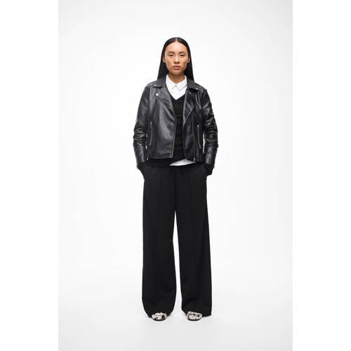 VILA high waist wide leg broek VICLUA zwart afbeelding
