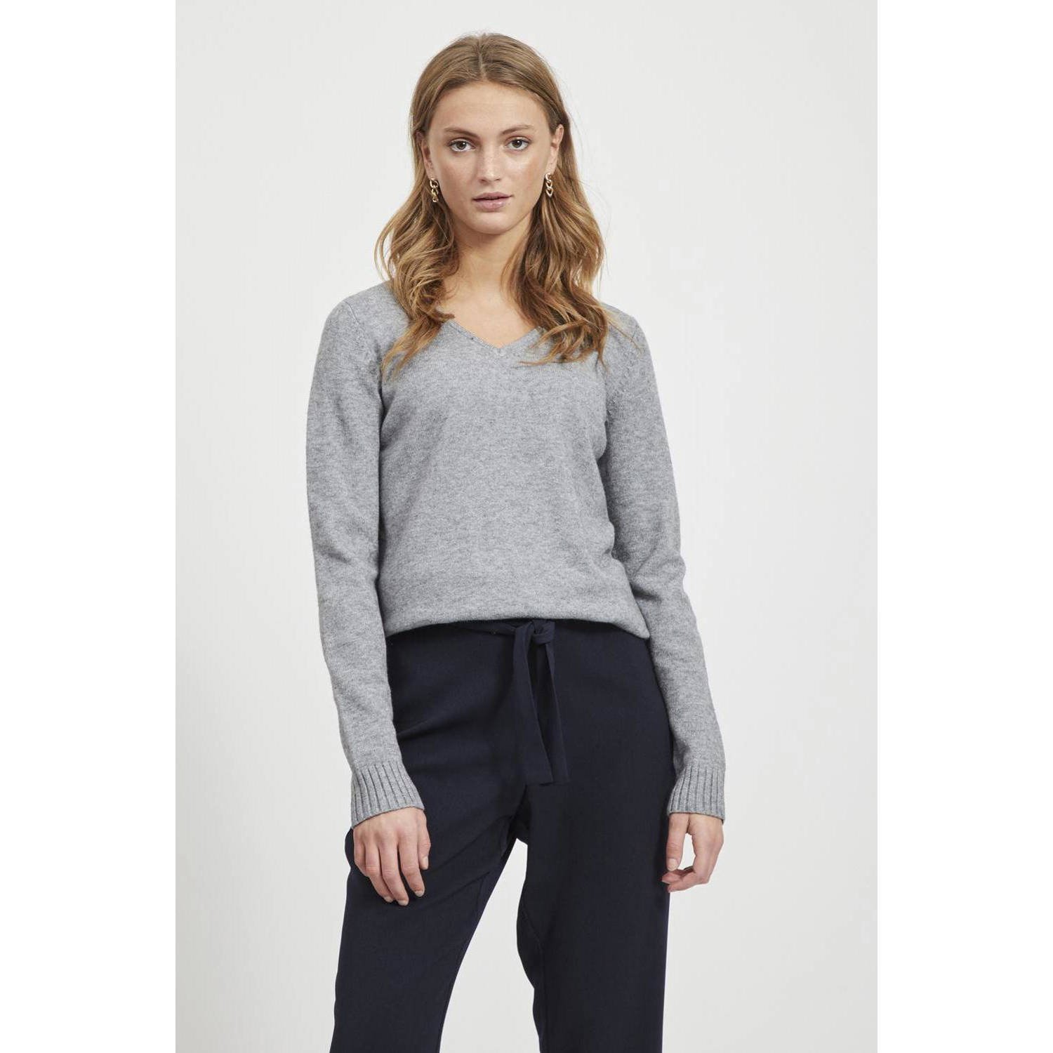 Vila Trui met V-hals VIRIL V-NECK L S KNIT TOP NOOS