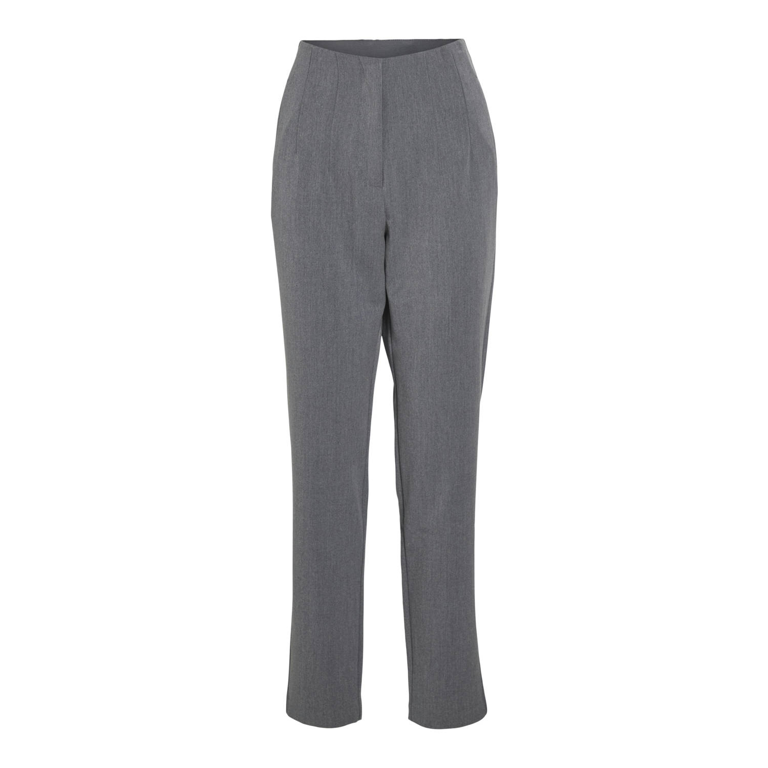 VILA high waist regular fit pantalon VIVARONE grijs