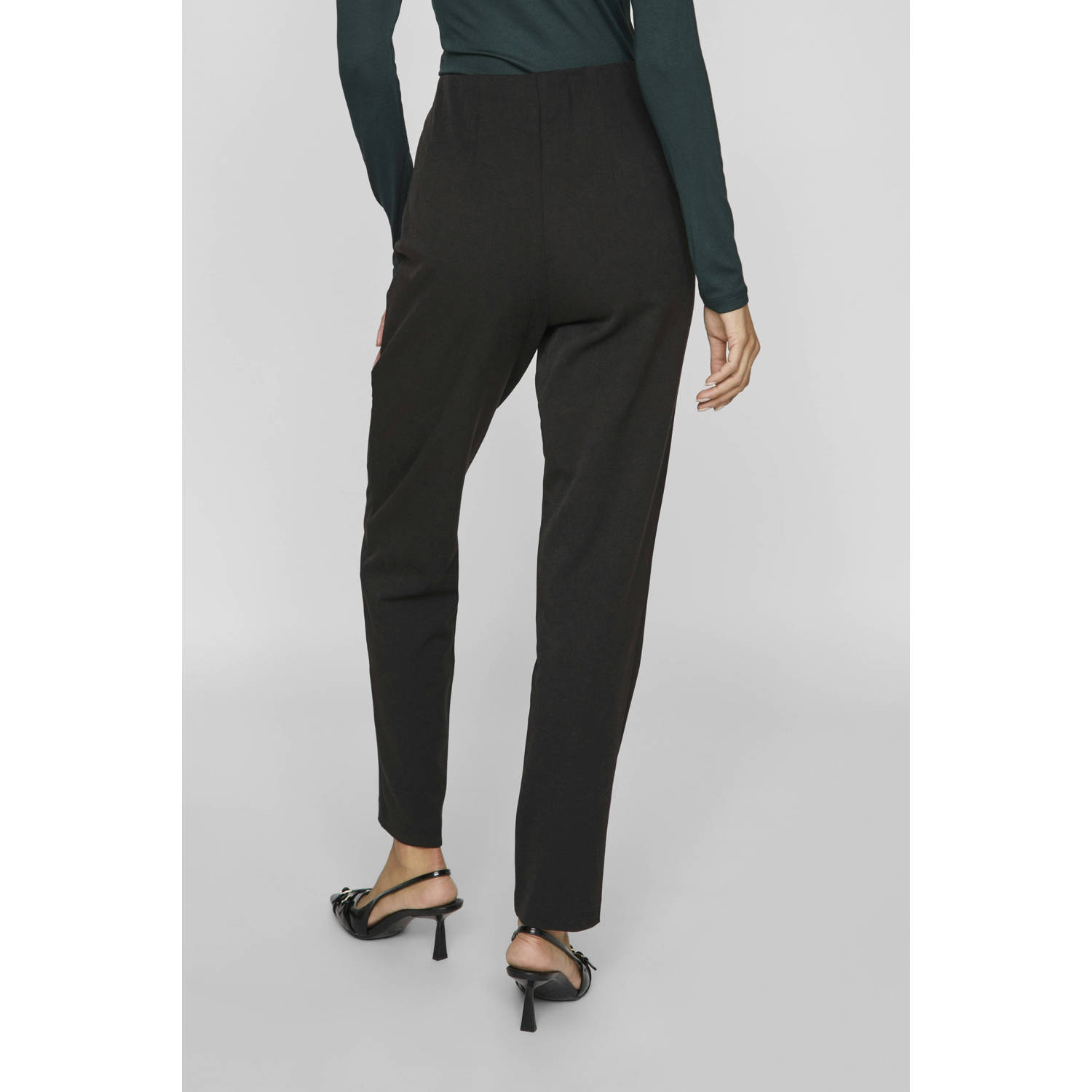 VILA high waist regular fit pantalon VIVARONE zwart