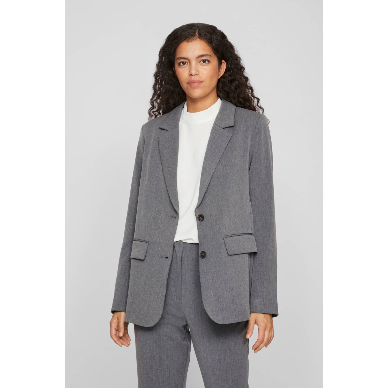 VILA rechtvallende blazer VIVARONE grijs