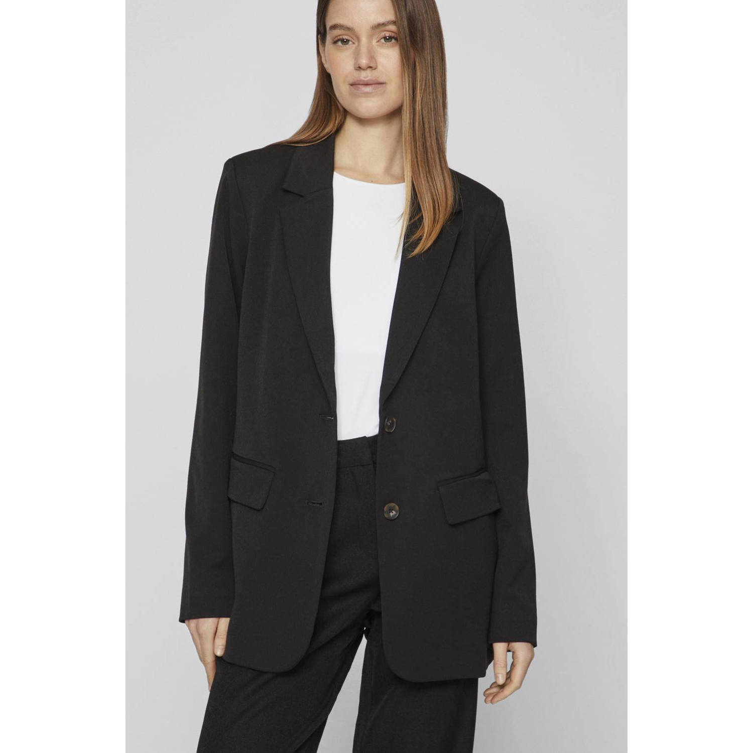 VILA rechtvallende blazer VIVARONE zwart