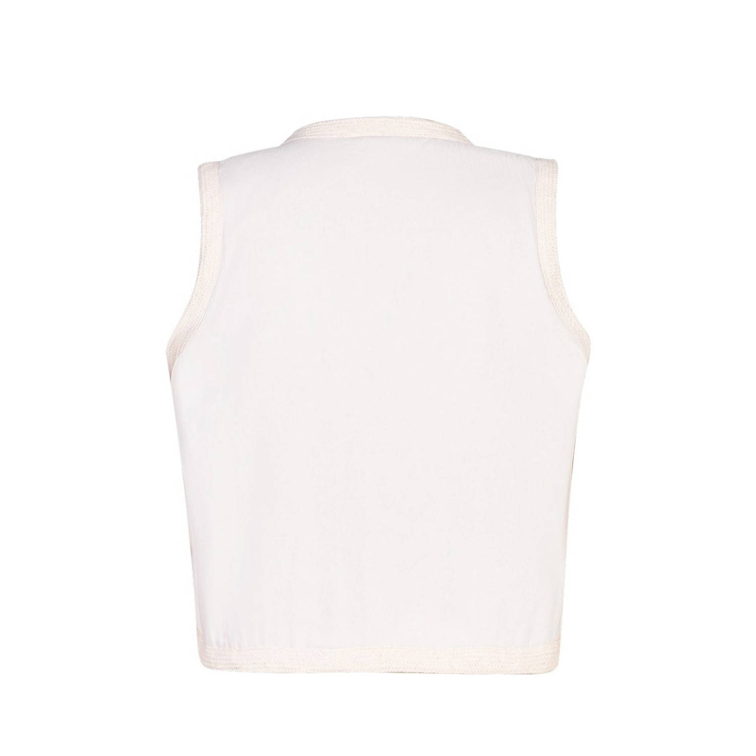 Exxcellent gebloemd gilet ecru bruin
