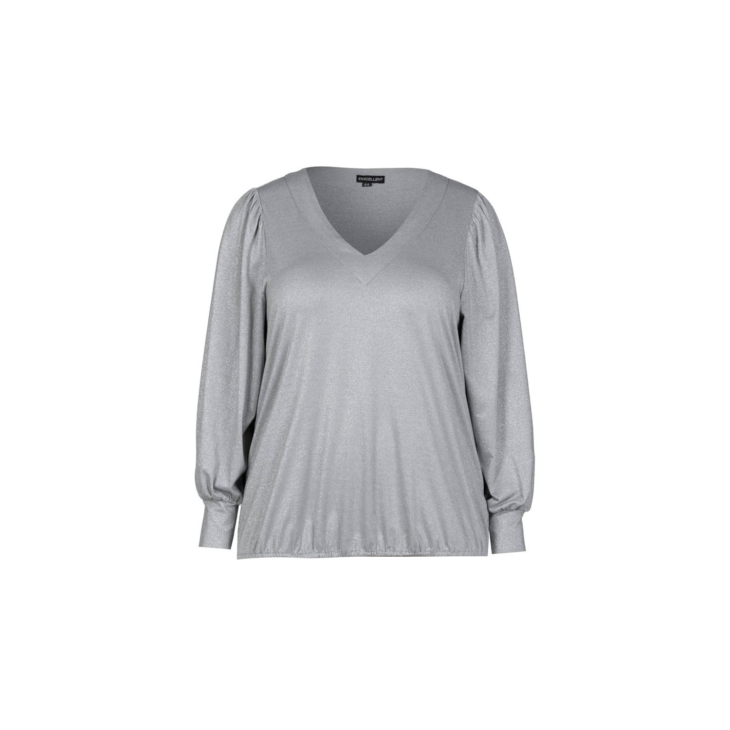 Exxcellent top met glitters zilver