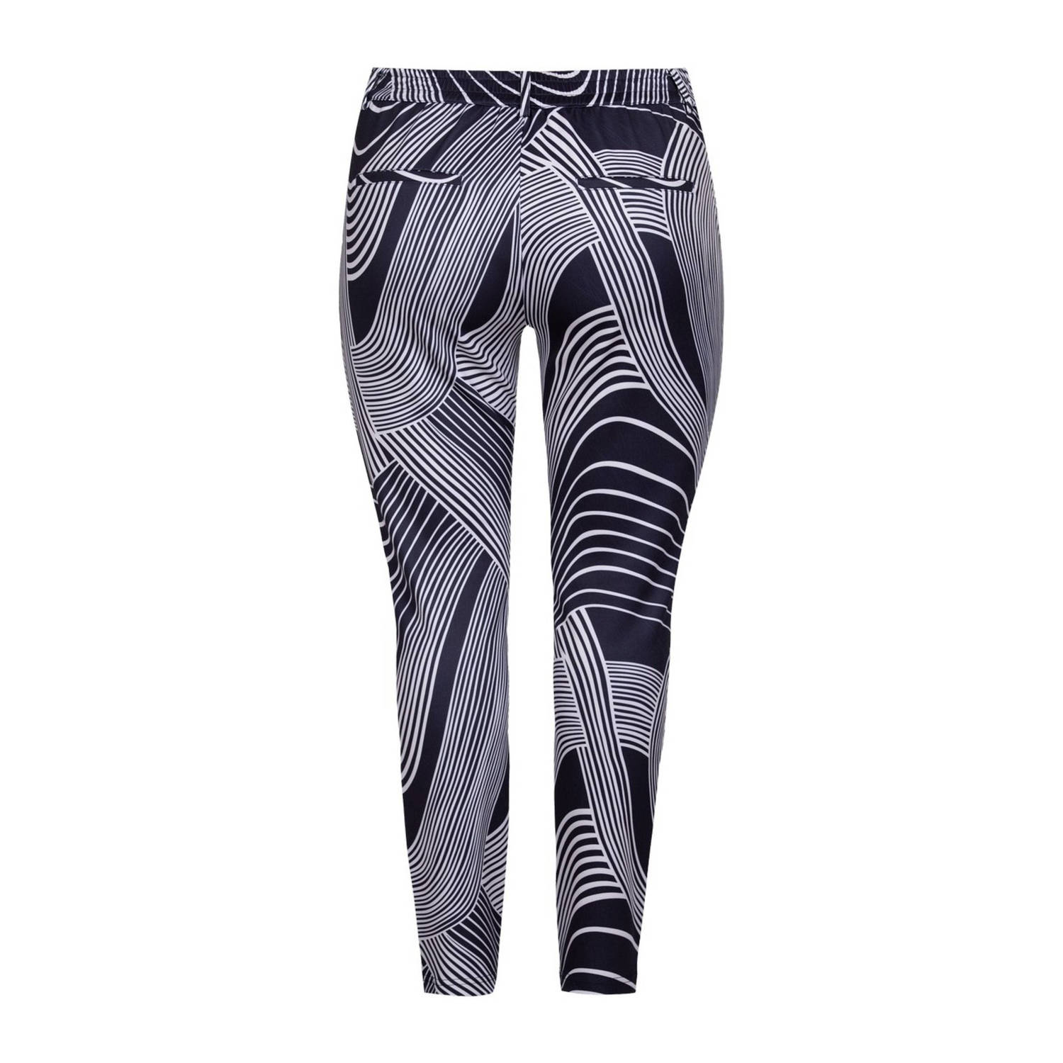 Exxcellent skinny broek met all over print zwart wit