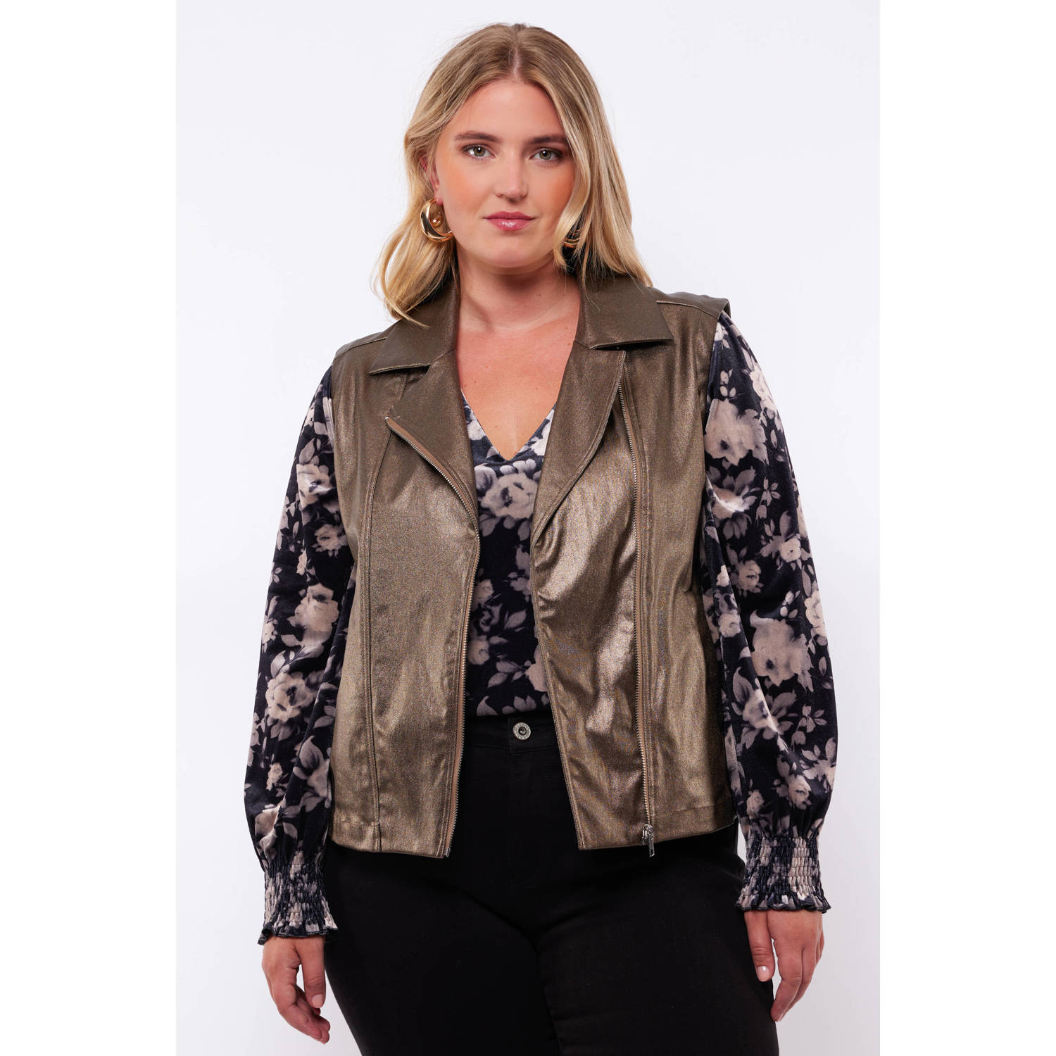 Exxcellent coated gilet brons