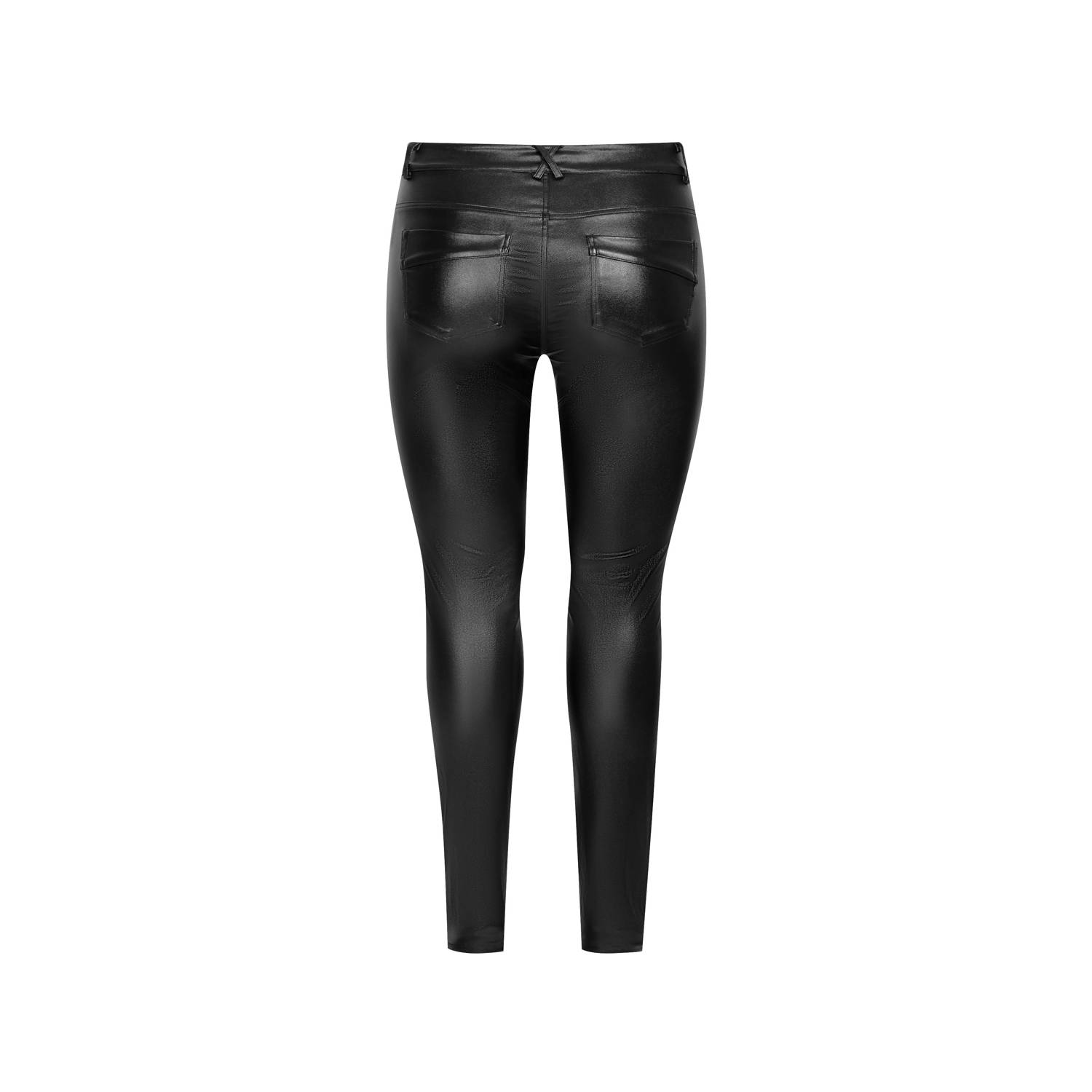 Exxcellent imitatieleren skinny fit broek zwart
