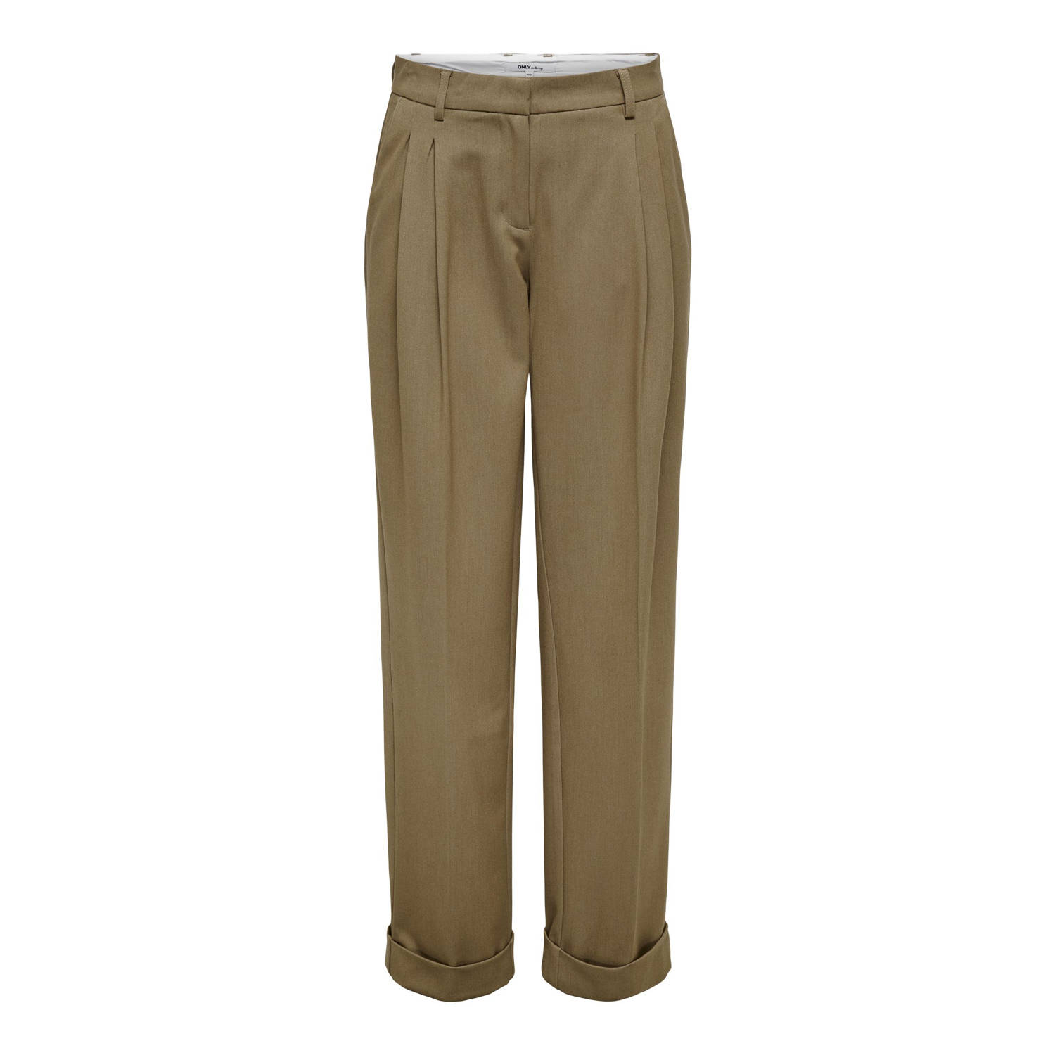 ONLY straight fit pantalon ONLSULAJMA bruin