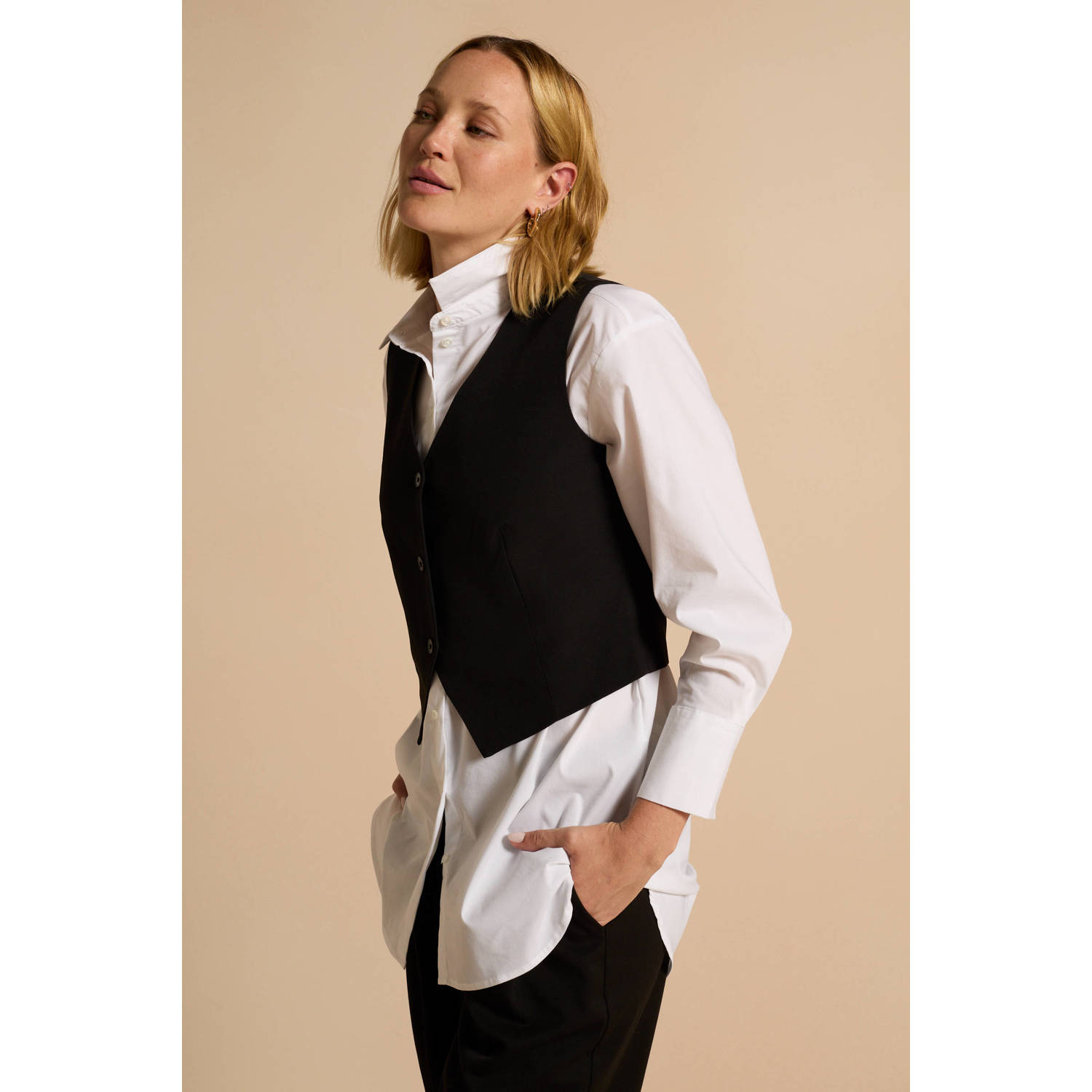 ONLY straight fit pantalon ONLSULAJMA zwart