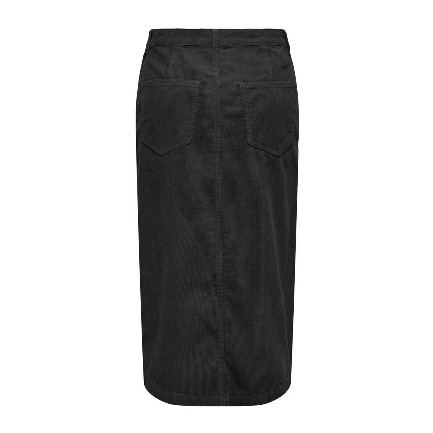 ONLY midi rok corduroy zwart