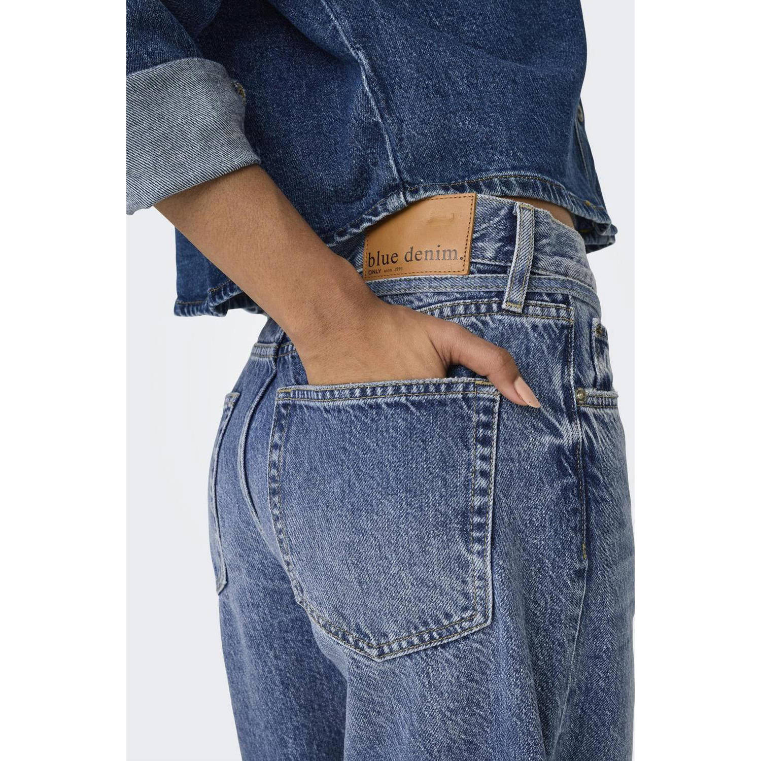 ONLY straight leg jeans ONLGIANNA medium blue denim