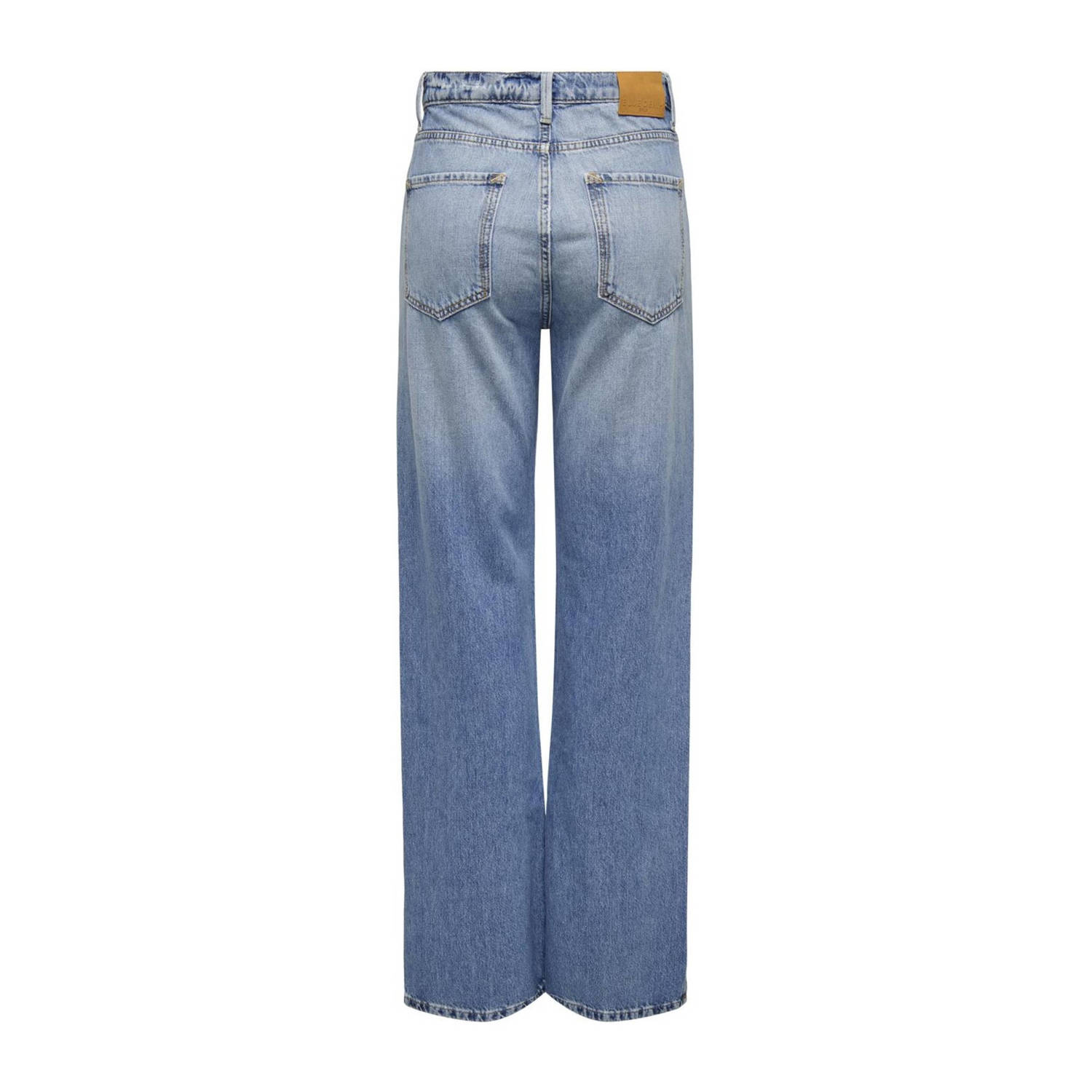 ONLY high waist straight leg jeans ONLMISCHA medium blue denim