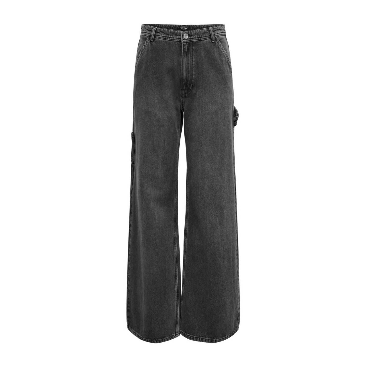 ONLY high waist cargo jeans ONLWEST black denim
