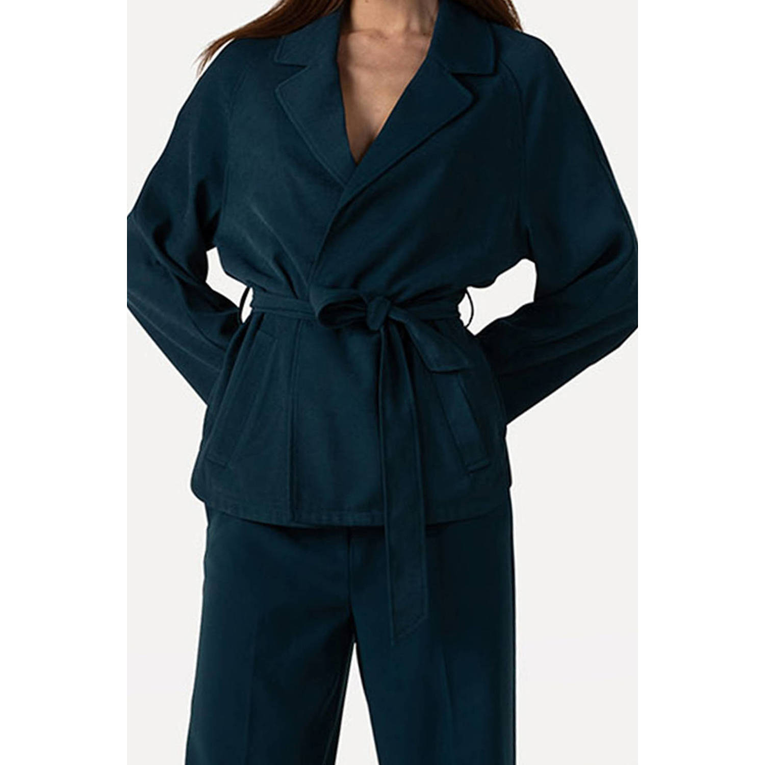 Another-Label rechtvallende blazer Isha donkerblauw