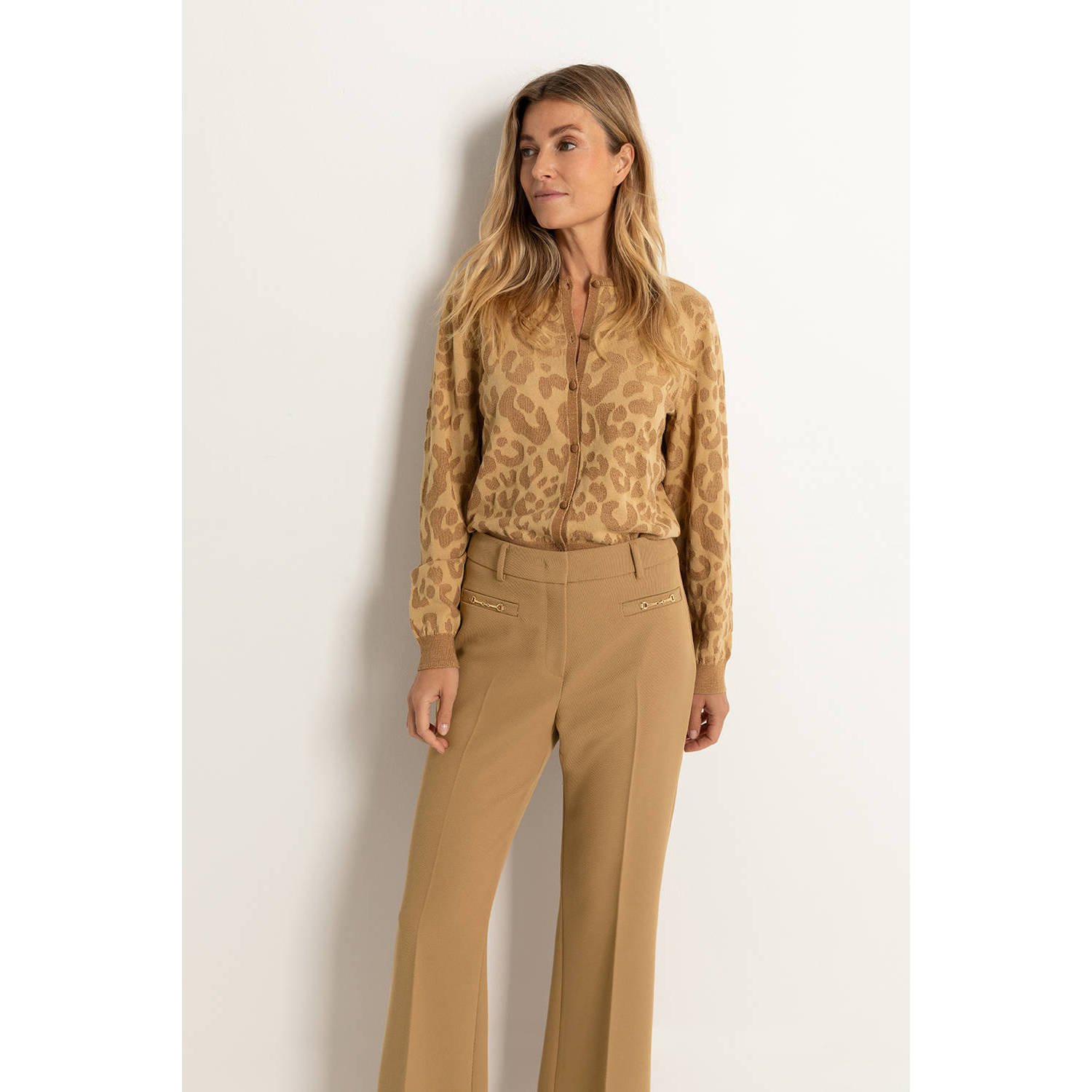 Claudia Sträter gebreid vest beige