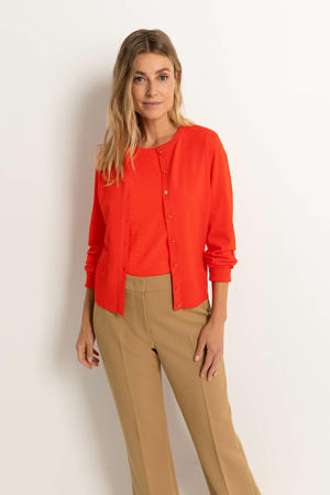 fijngebreid vest oranje
