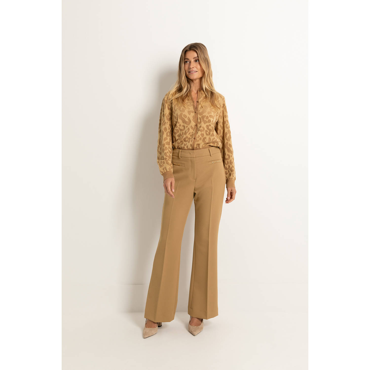 Claudia Sträter wide leg pantalon camel