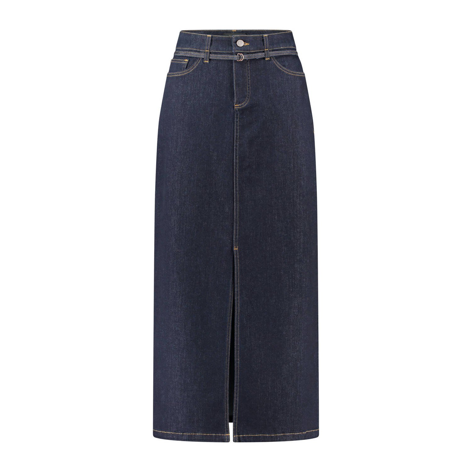 Claudia Sträter denim midi rok medium blue denim