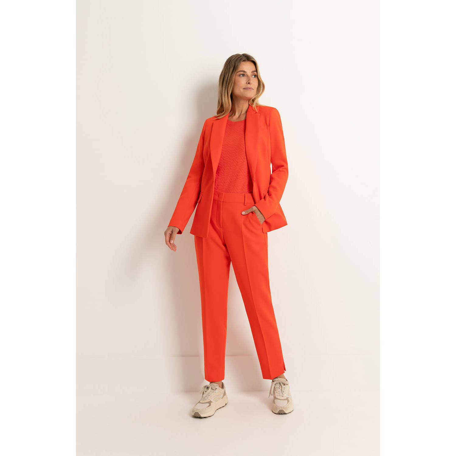 Claudia Sträter straight fit broek oranje