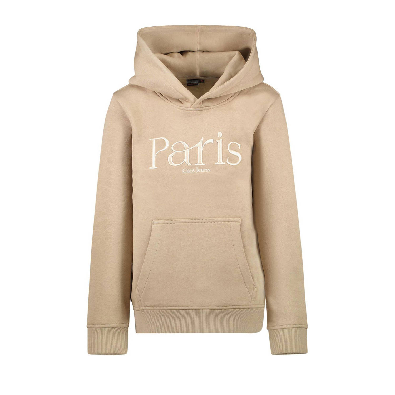 Cars hoodie EMMIE met tekst lichtzand