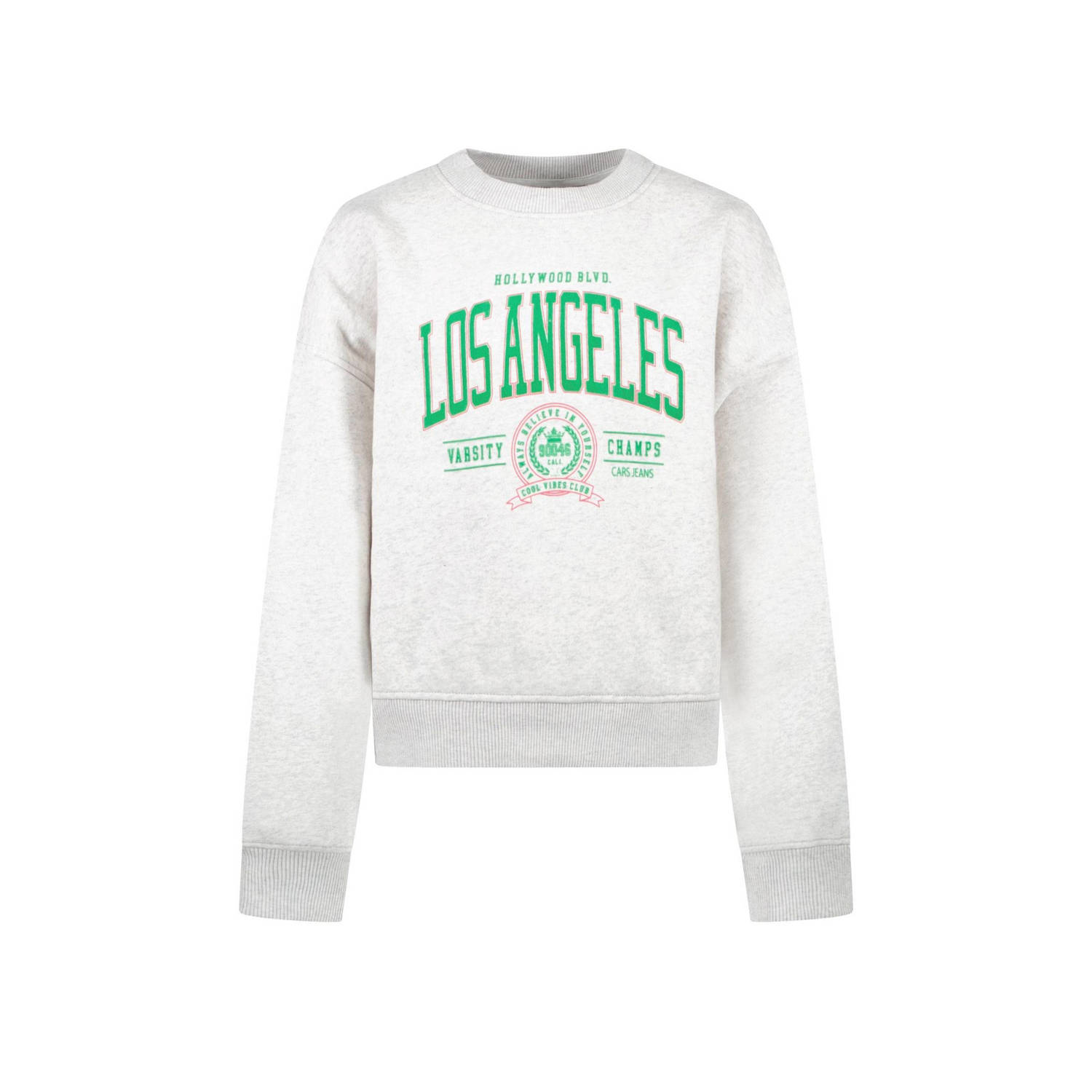 Cars sweater XIMANY met printopdruk lichtgrijs melange