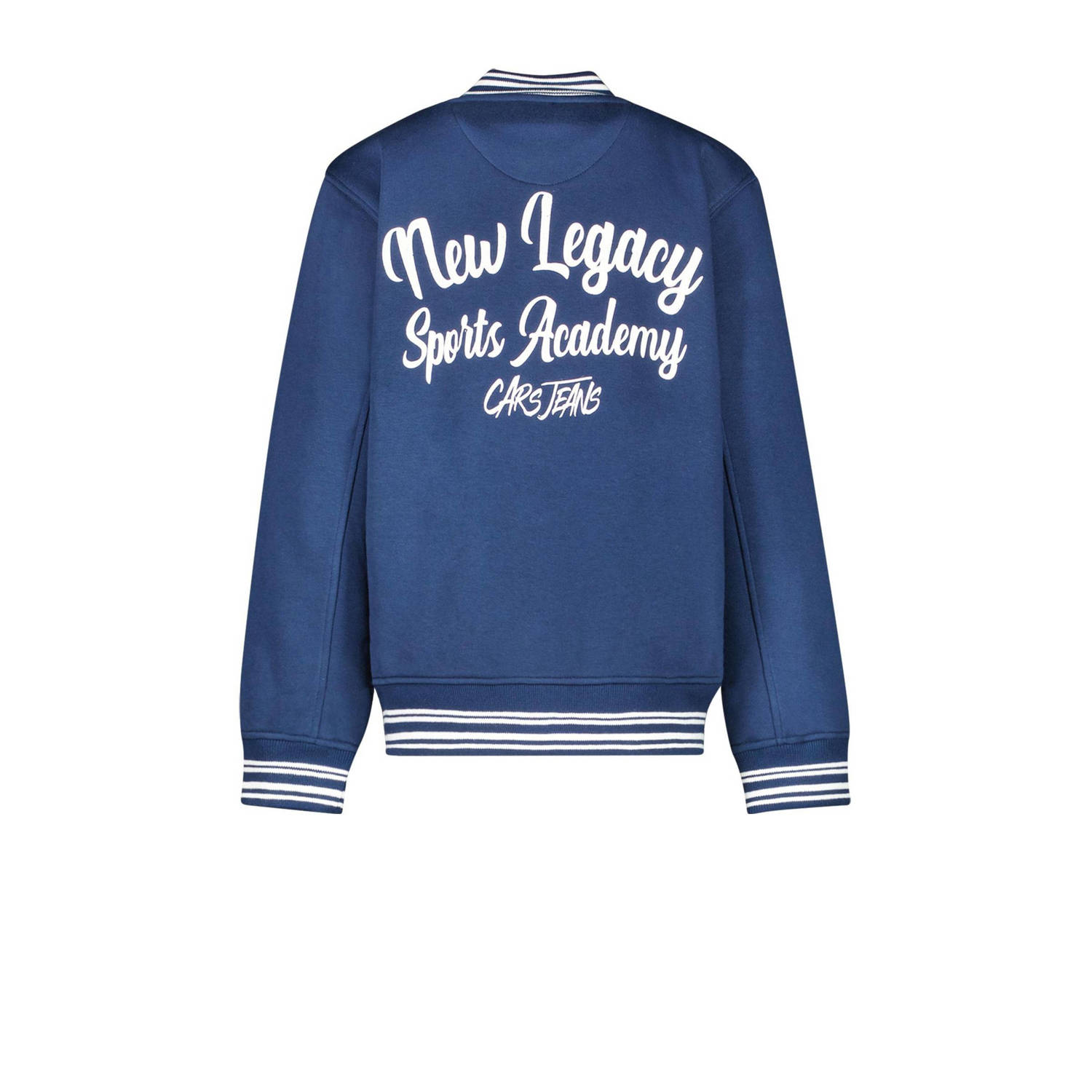 Cars sweatvest BRAVES met backprint blauw wit