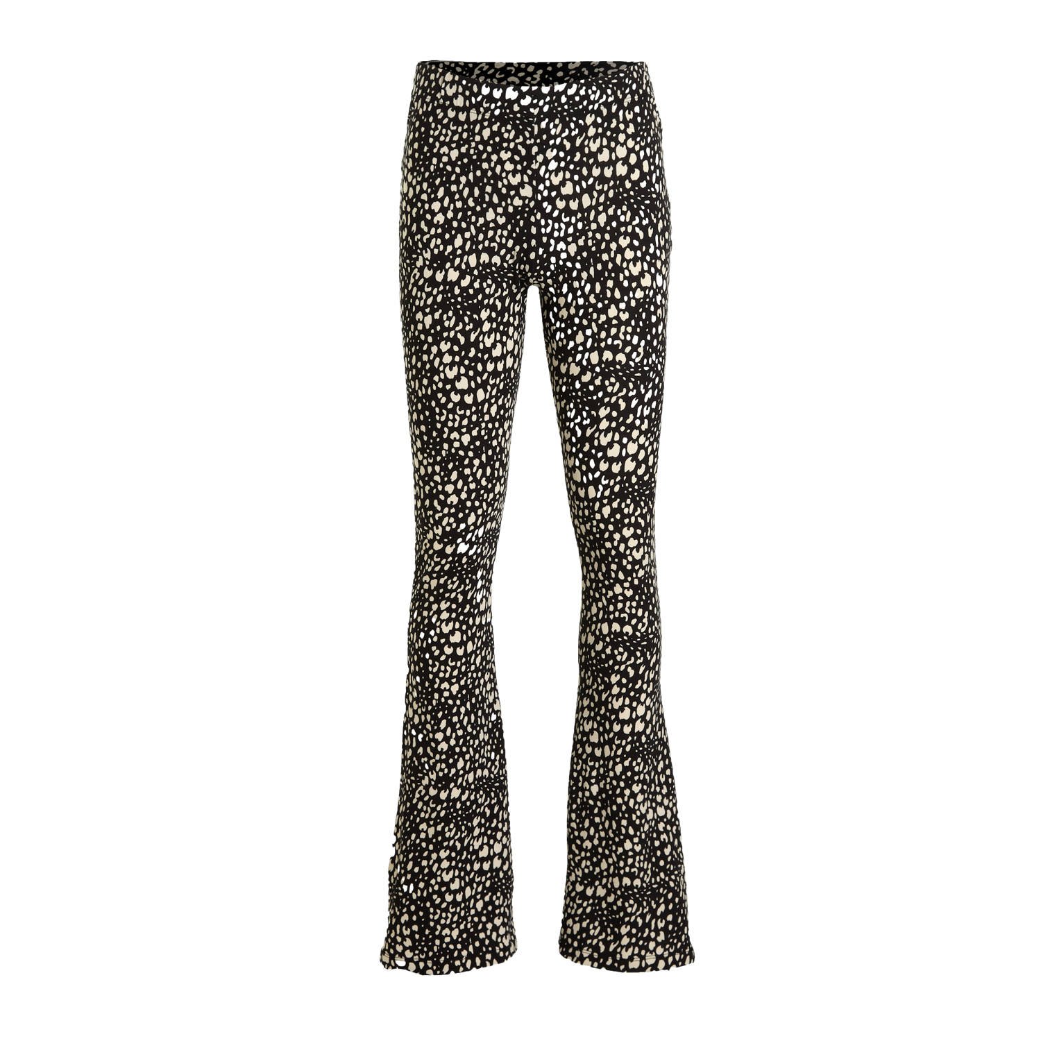 Cars flared broek PILAR met all over print zwart beige Viscose 116