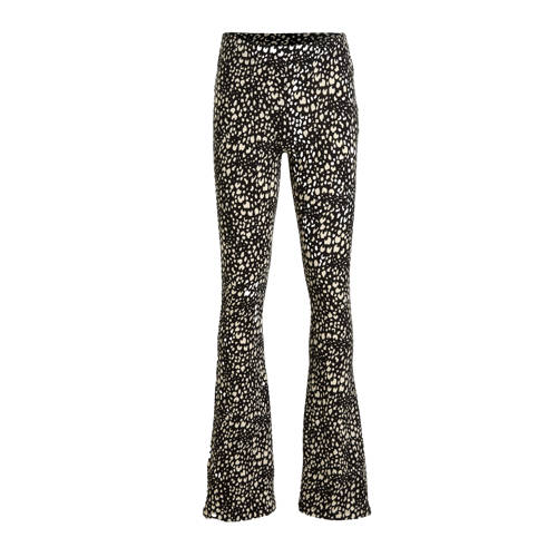 Cars flared broek PILAR met all over print zwart/beige afbeelding