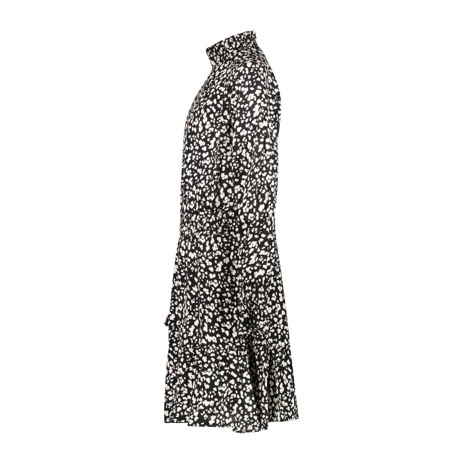 Cars jurk FLYAN met all over print zwart wit
