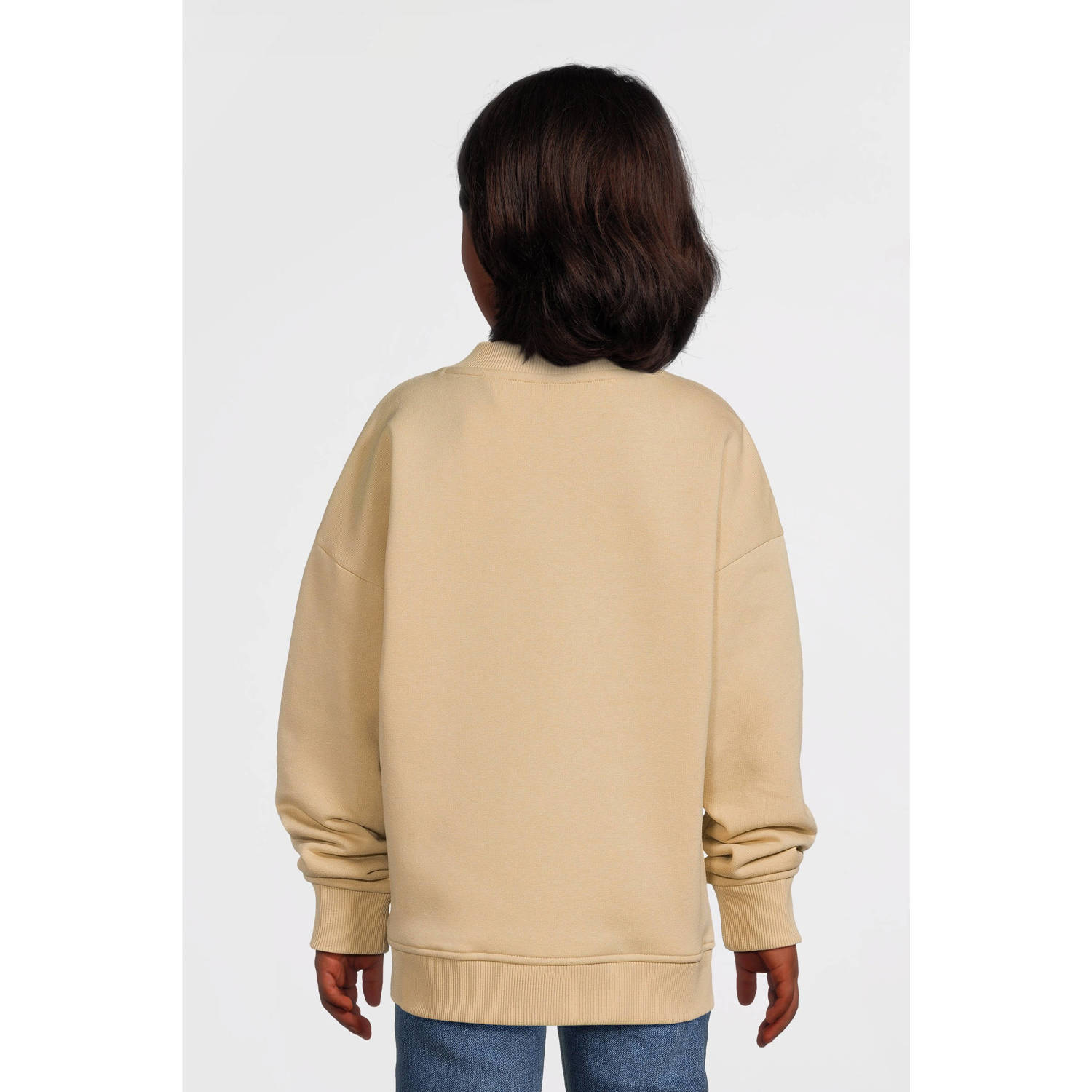 NIK&NIK sweater met tekst lichtzand