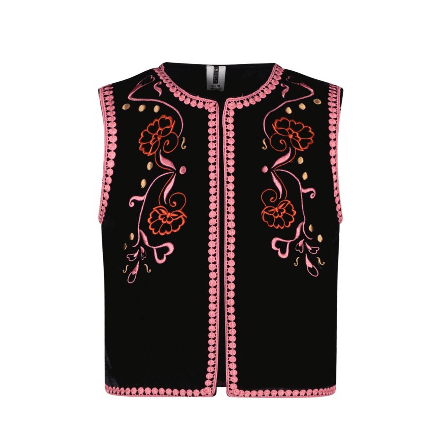 B.Nosy gebloemd gilet Gaby zwart
