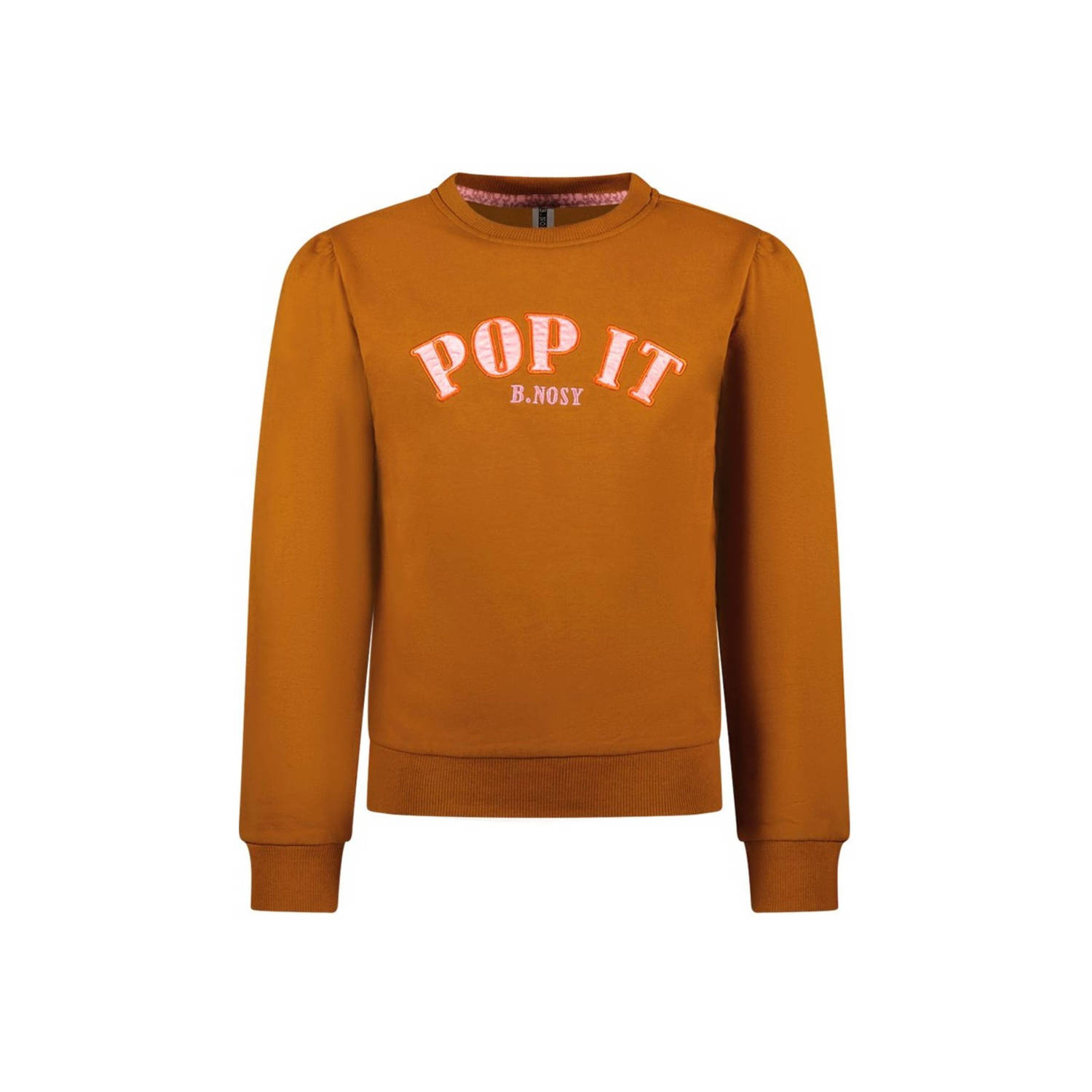 B.Nosy sweater Sophie met tekst warmbruin