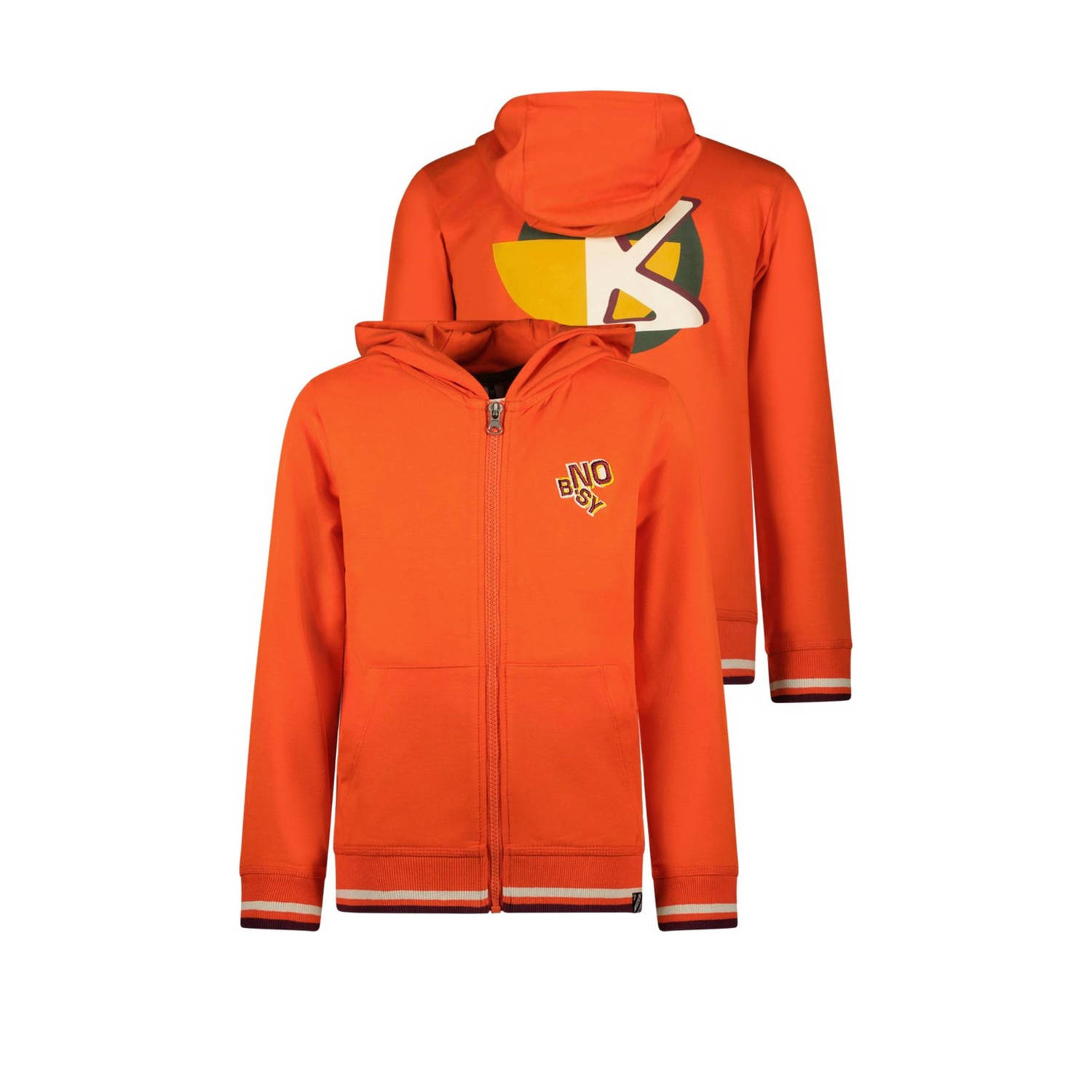 B.Nosy sweatvest Cody met backprint oranje