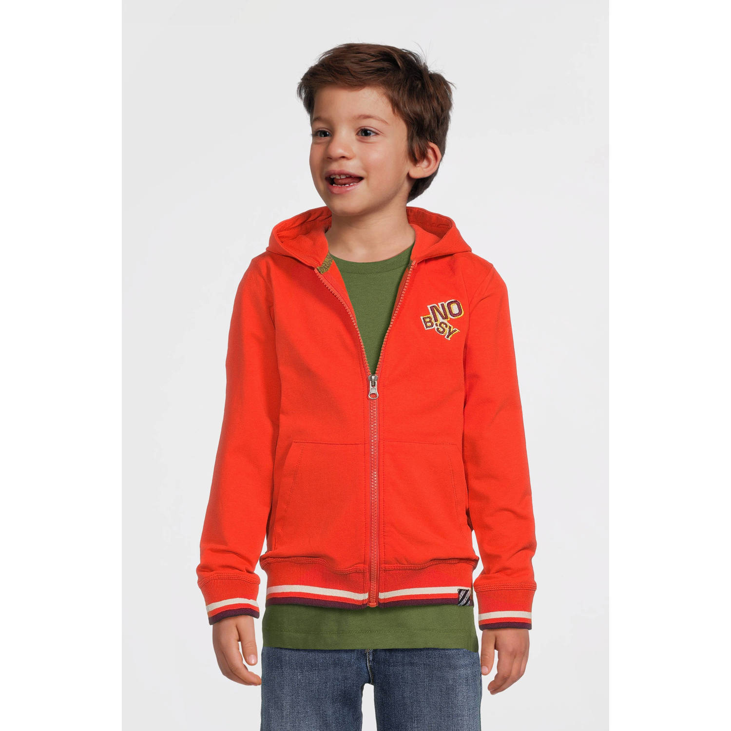 B.Nosy sweatvest Cody met backprint oranje