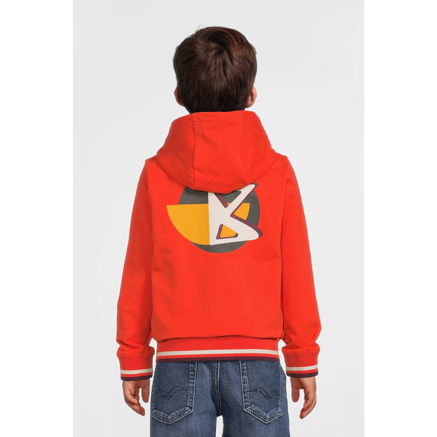 B.Nosy sweatvest Cody met backprint oranje