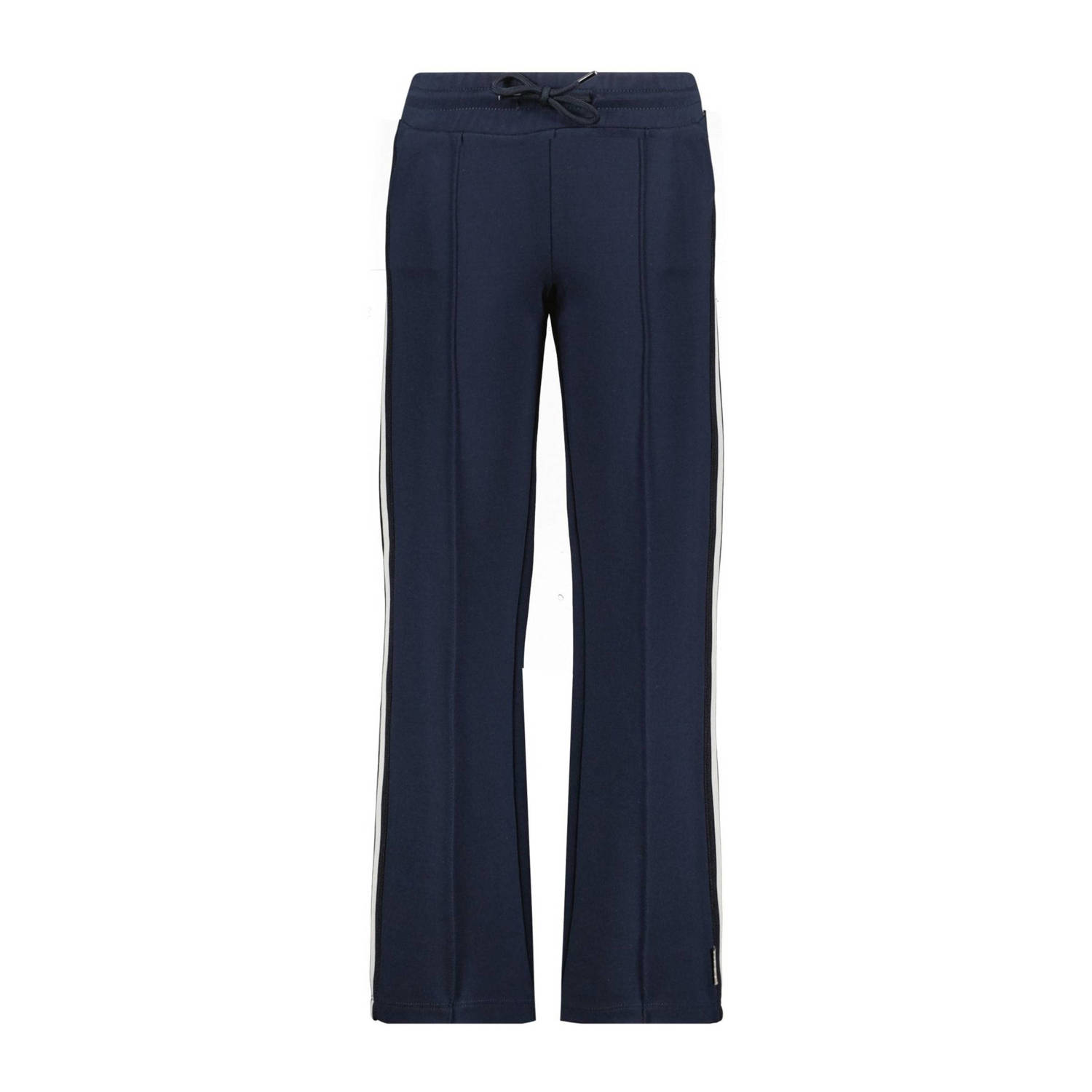 B.Nosy loose fit broek Poppy met zijstreep donkerblauw wit